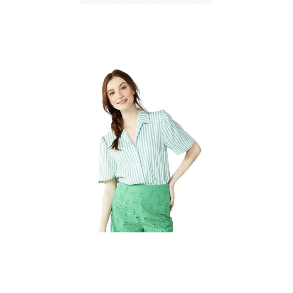 Women's DRAPER JAMES RSVP™ Button Front Bodysuit Striped Size XL